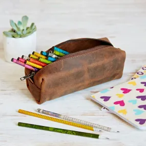 Buffalo Leather Square Pencil Case, Nepal