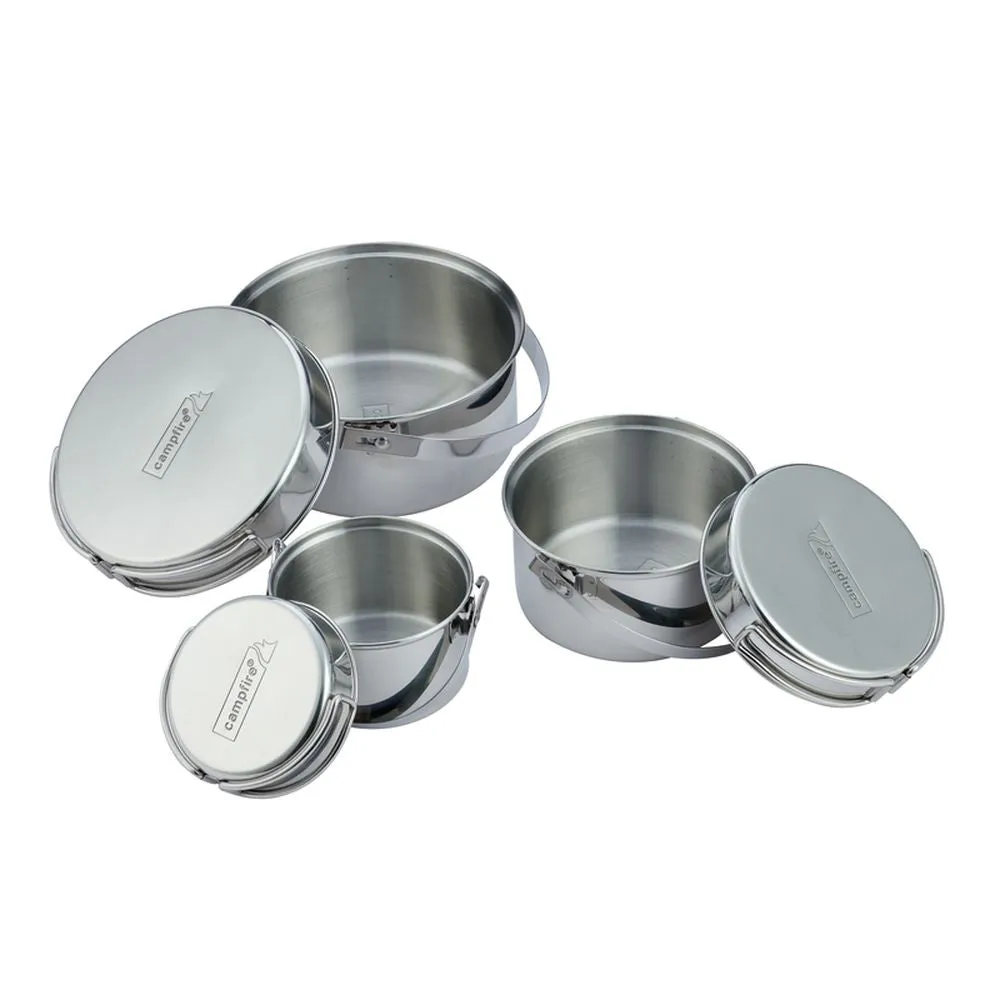 Campfire Stainless Steel 6 Piece Camp Pot Set