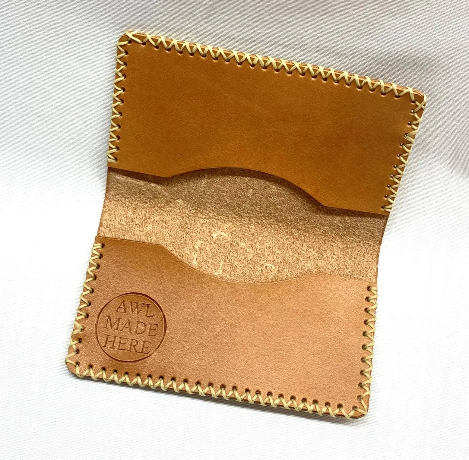 Card Case, Two Pockets. Black or Natural Tan