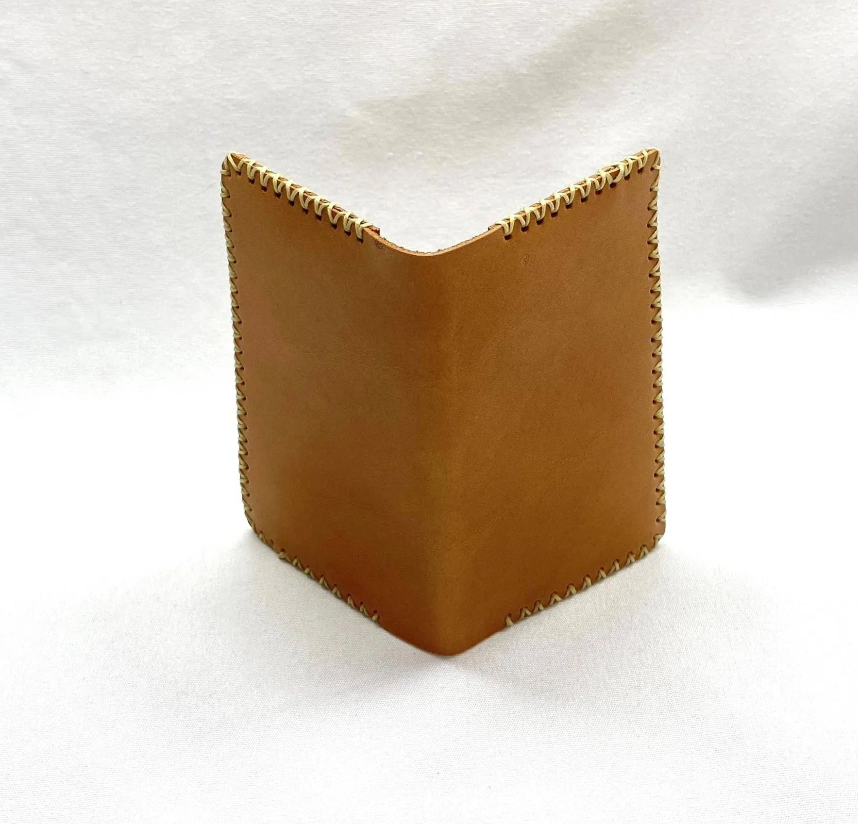 Card Case, Two Pockets. Black or Natural Tan