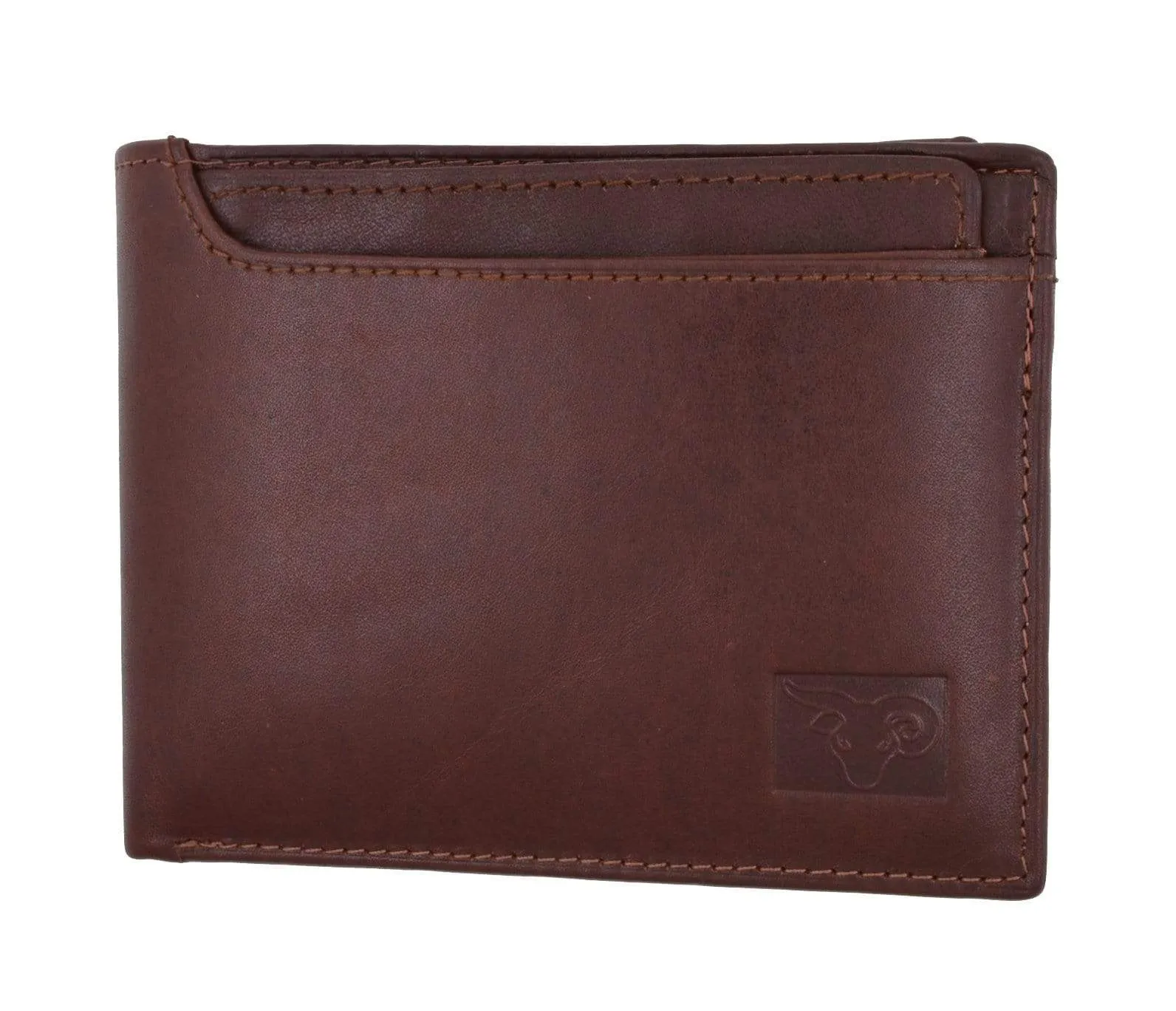 Cavelio Genuine High Quality Leather Mens Bifold Wallet with Removable ID Card Holder 730534 (C)