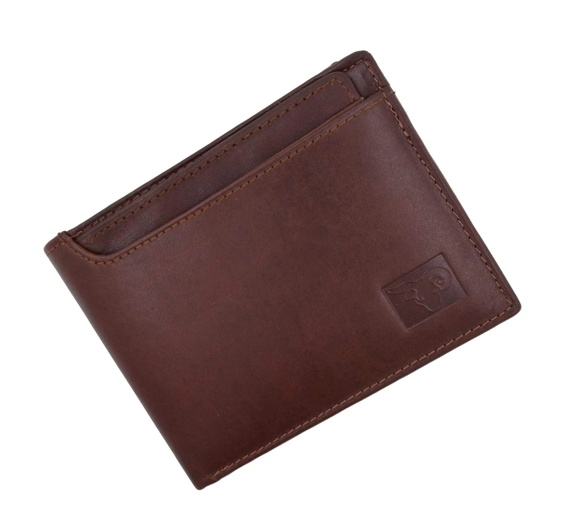 Cavelio Genuine High Quality Leather Mens Bifold Wallet with Removable ID Card Holder 730534 (C)