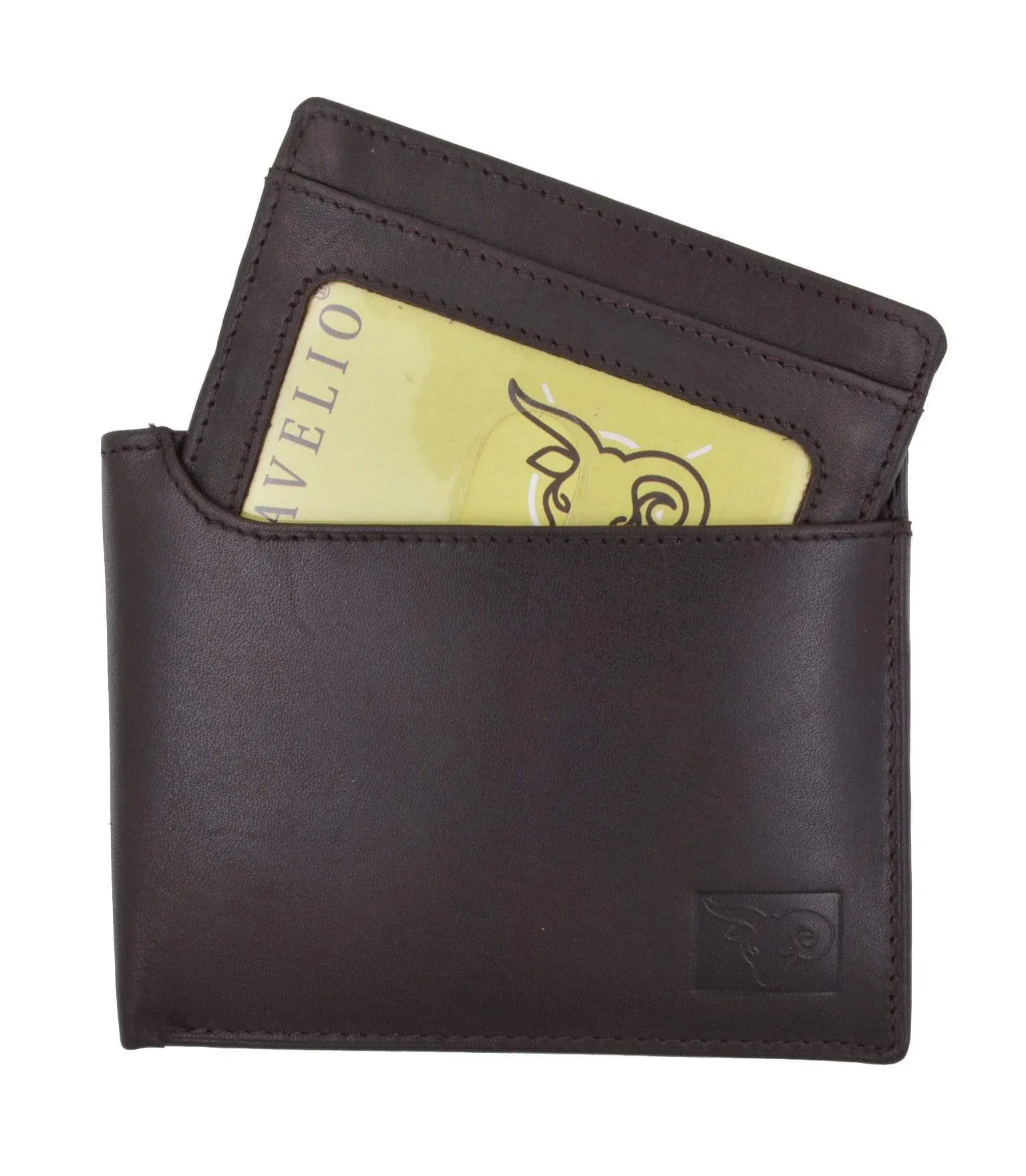 Cavelio Genuine High Quality Leather Mens Bifold Wallet with Removable ID Card Holder 730534 (C)