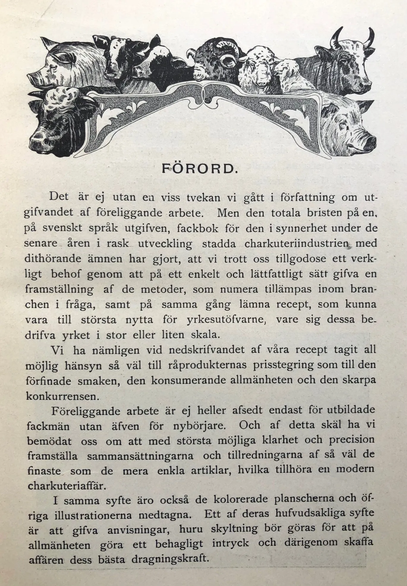 (Charcuterie) Wilhelm Mohl & H.B. Goldschmidt. Illustrerad Handbok for finare Korf- och Charkuterivaror.