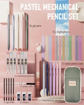 Charming Creations: Aesthetic School Supplies Set with Spacious Pen Case (39 Pcs)