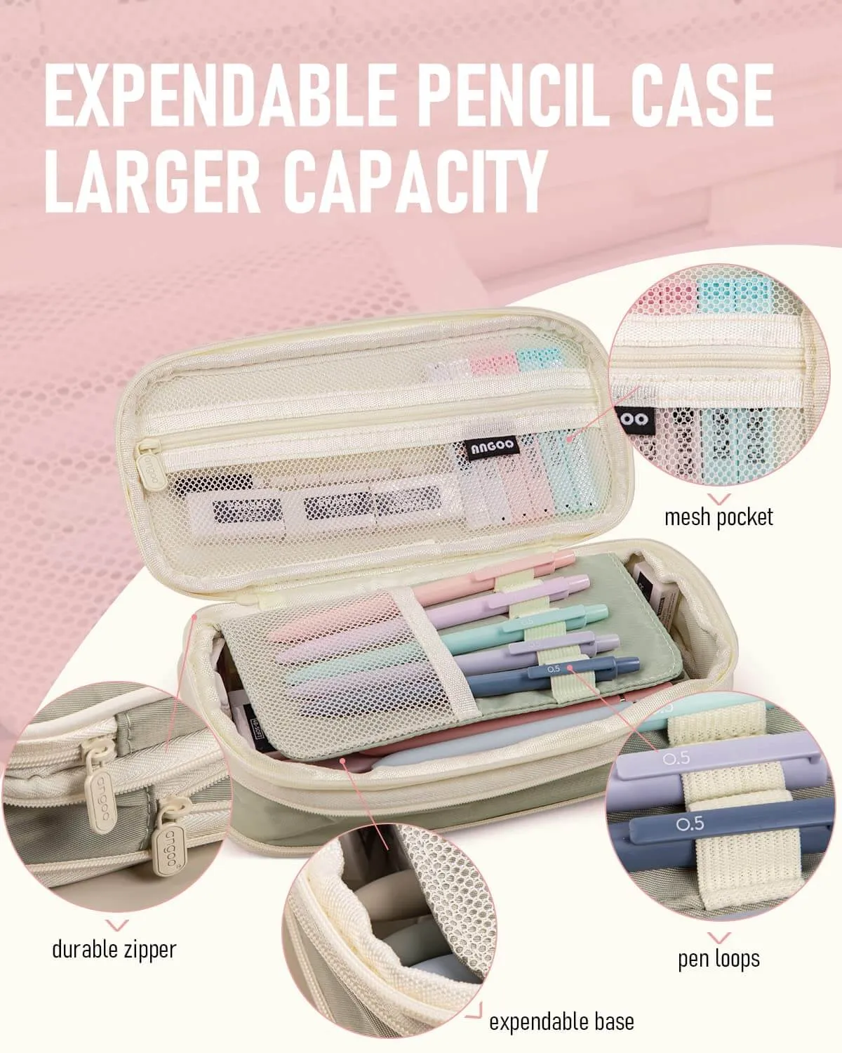 Charming Creations: Aesthetic School Supplies Set with Spacious Pen Case (39 Pcs)