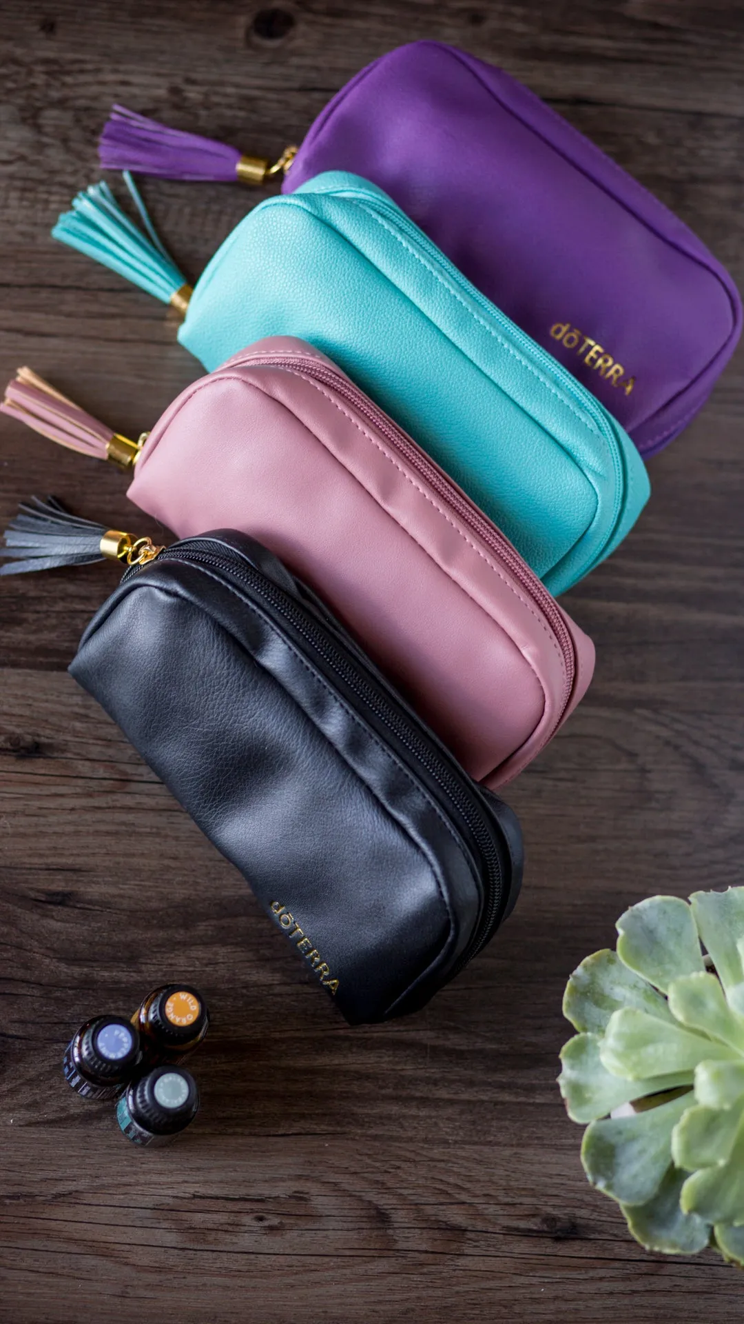 Chic Vegan Leather Essential Oil Clutch Bags