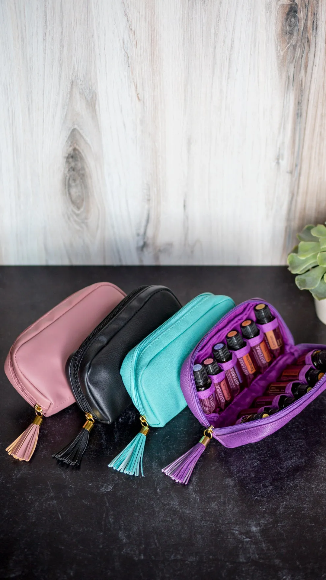 Chic Vegan Leather Essential Oil Clutch Bags