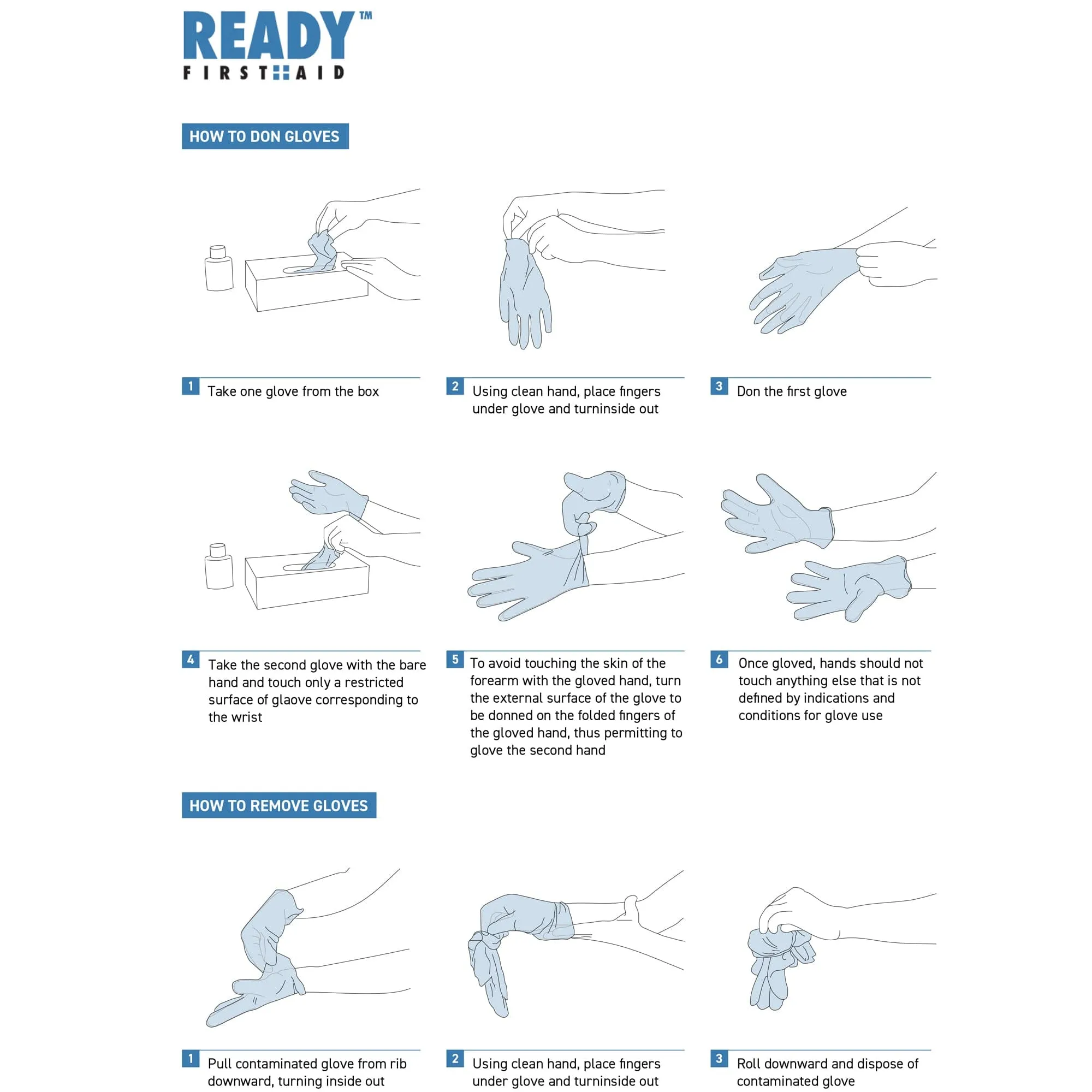 Clear Vinyl Gloves, Medical Gloves, Box of 100 Pieces - Ready First Aid™