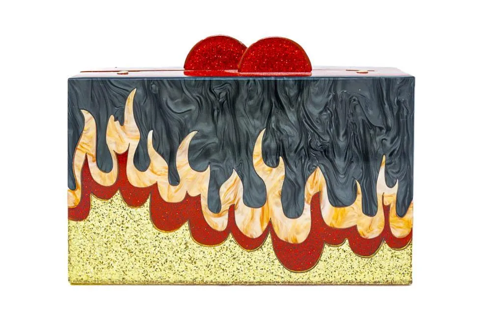 Clutch Purse Heart on Fire