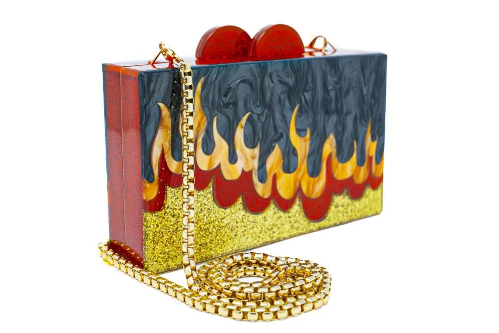 Clutch Purse Heart on Fire