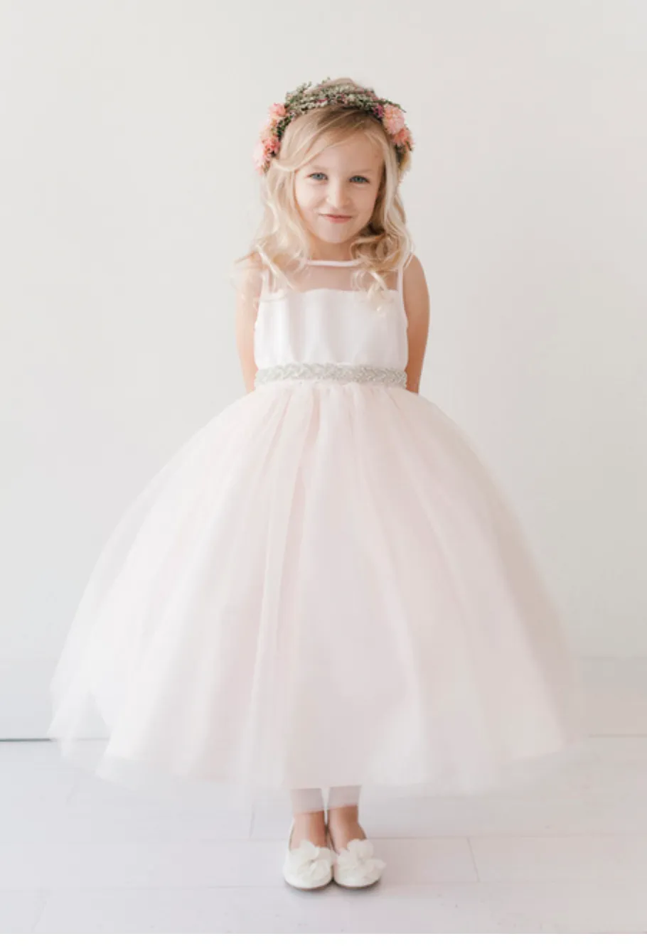 Communion Dress Illusion with Tulle Skirt LNK5702