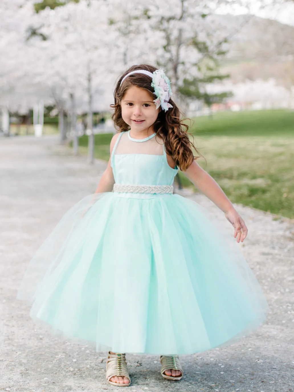 Communion Dress Illusion with Tulle Skirt LNK5702