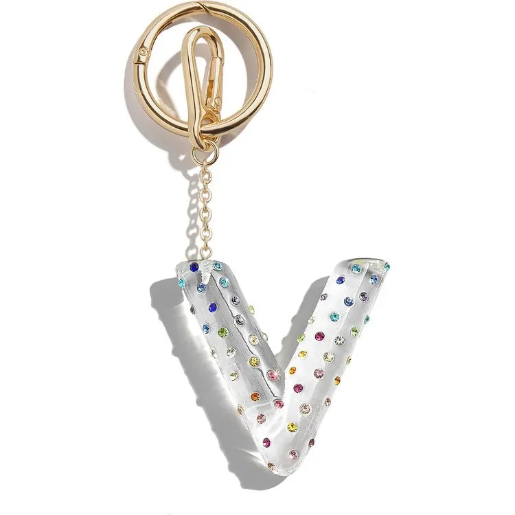 Confetti Initial Bag Charm - V