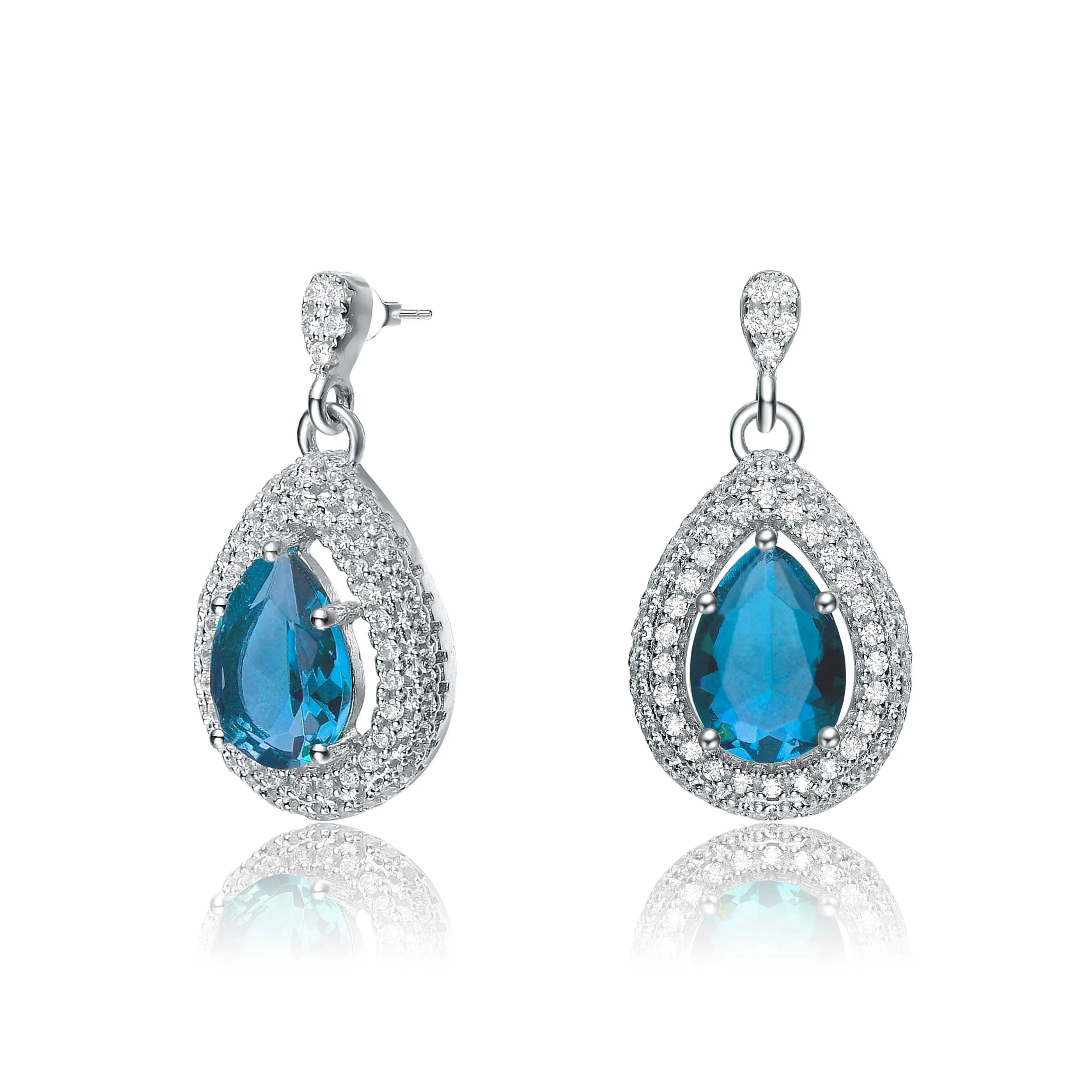 Constance Dauphine White Gold Plated Teardrop Earrings