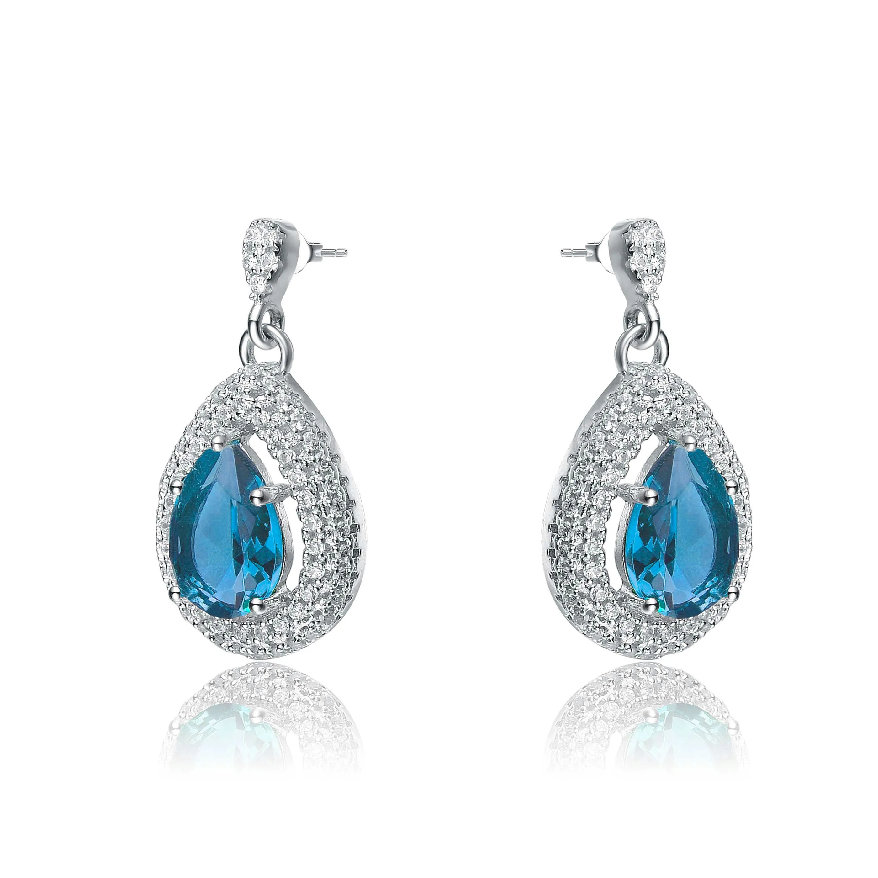 Constance Dauphine White Gold Plated Teardrop Earrings