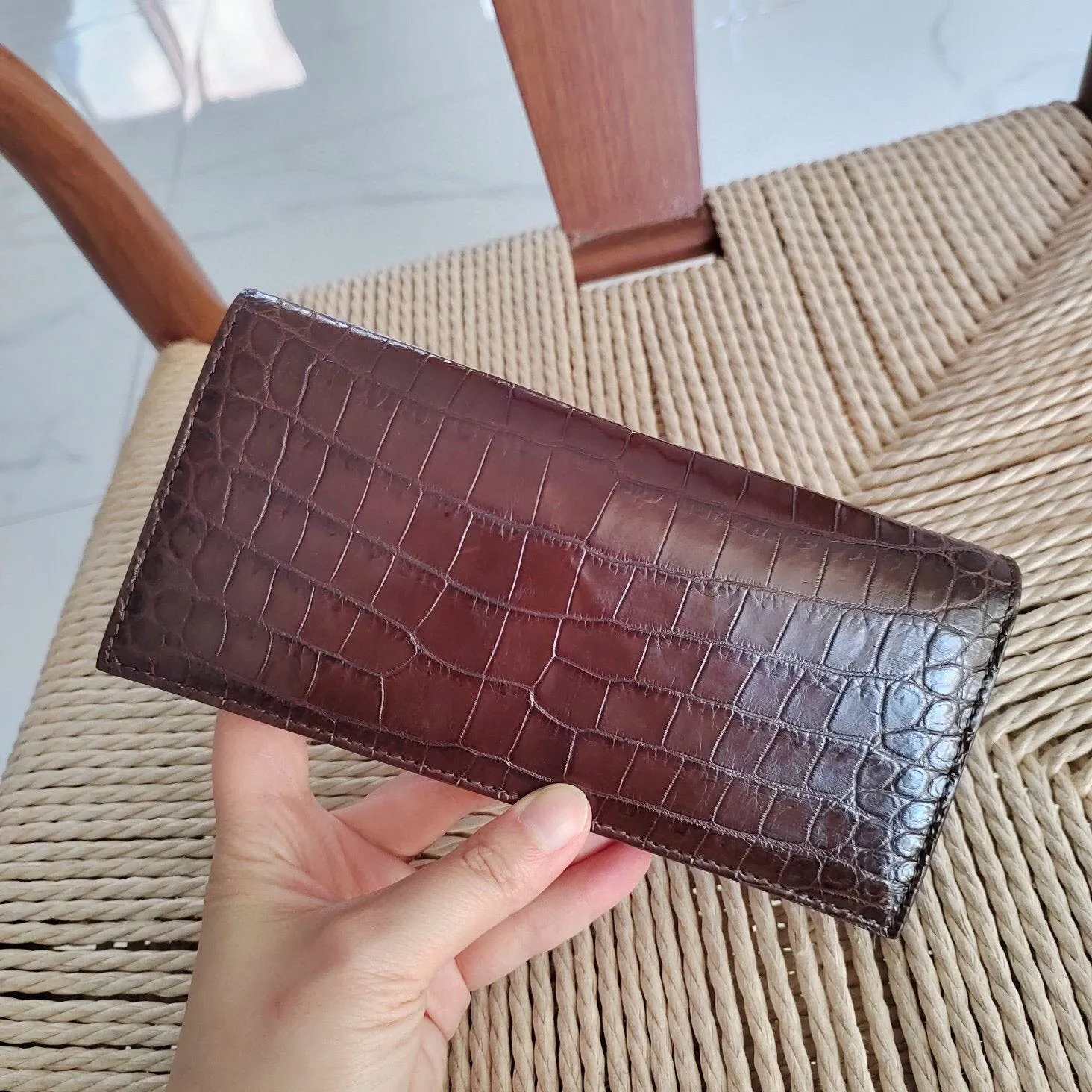 Crocodile Leather Mens Suit Wallet