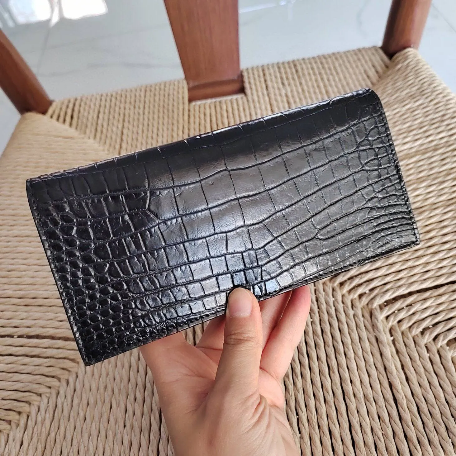 Crocodile Leather Mens Suit Wallet