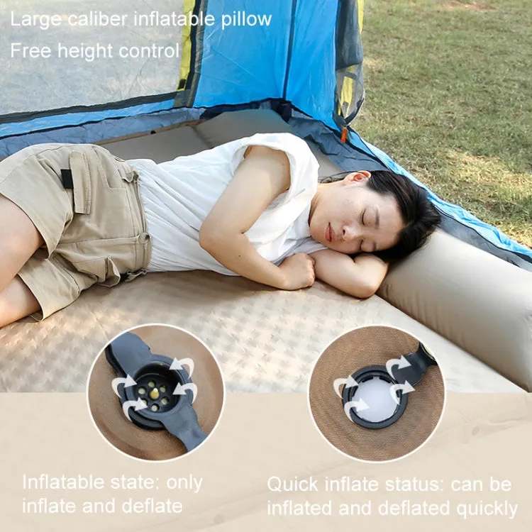 CSTUR Outdoor Thickened 5cm Automatic Inflatable Mat Tent Camping Moistureproof Sleeping Pad, Style: Single People Use khaki