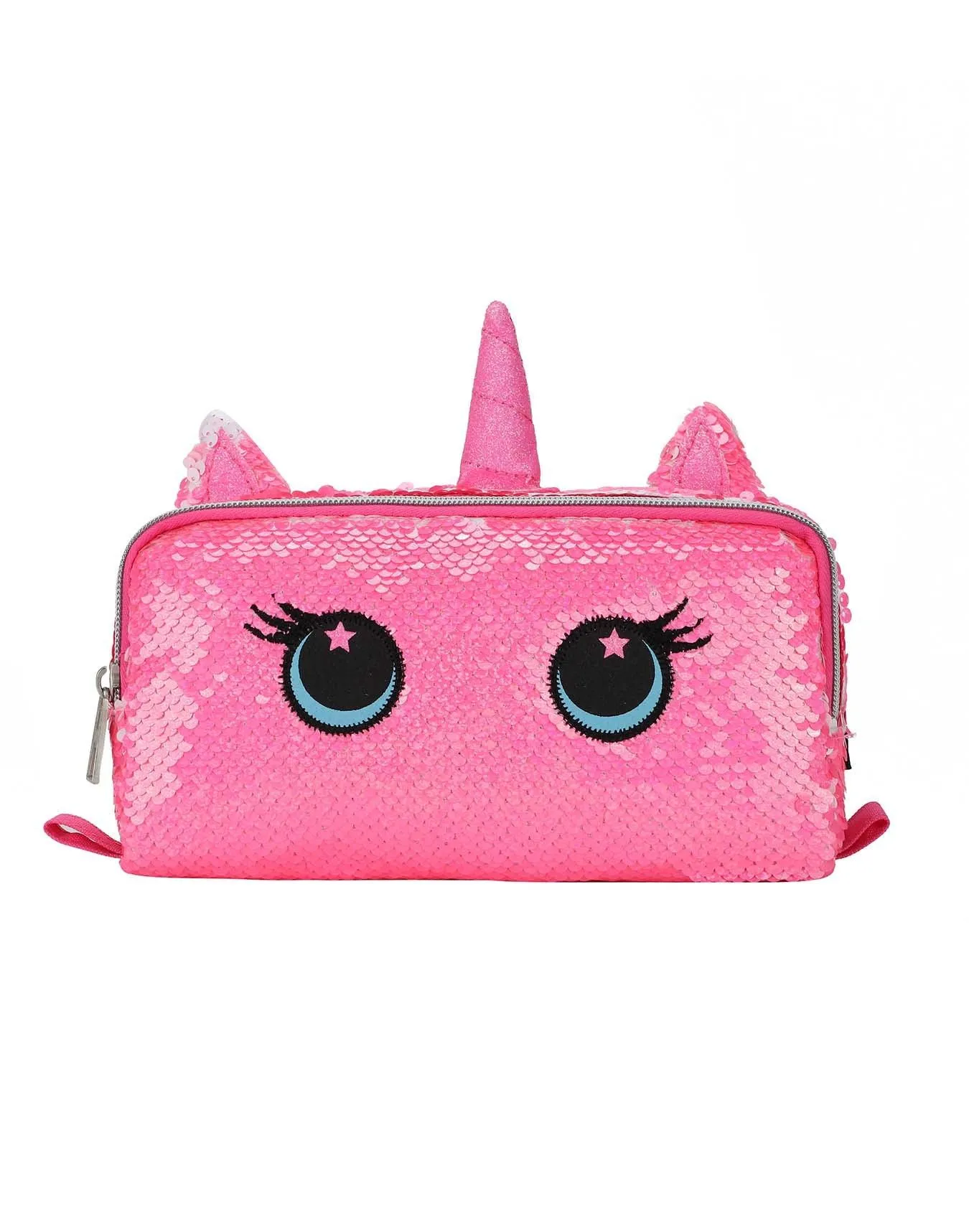 Cubs Cute Hot Pink Unicorn Sequin Pencil Case