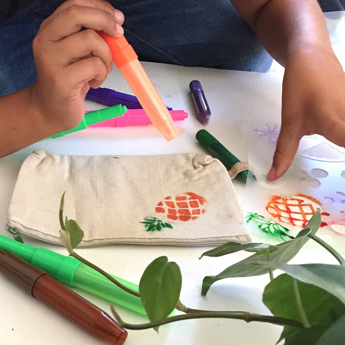 Design Your Own Dino Stencil Pencil Case