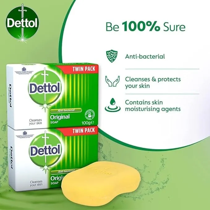 Dettol Original Bar Soap Twin Pack (2x100g)