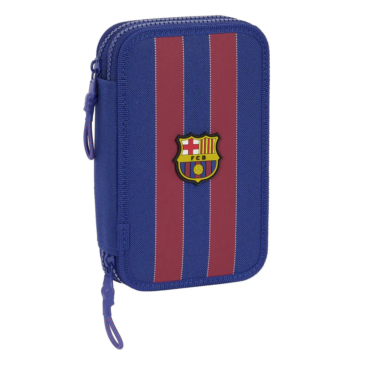 Double Pencil Case F.C. Barcelona Red Navy Blue 12.5 x 19.5 x 4 cm (28 Pieces)