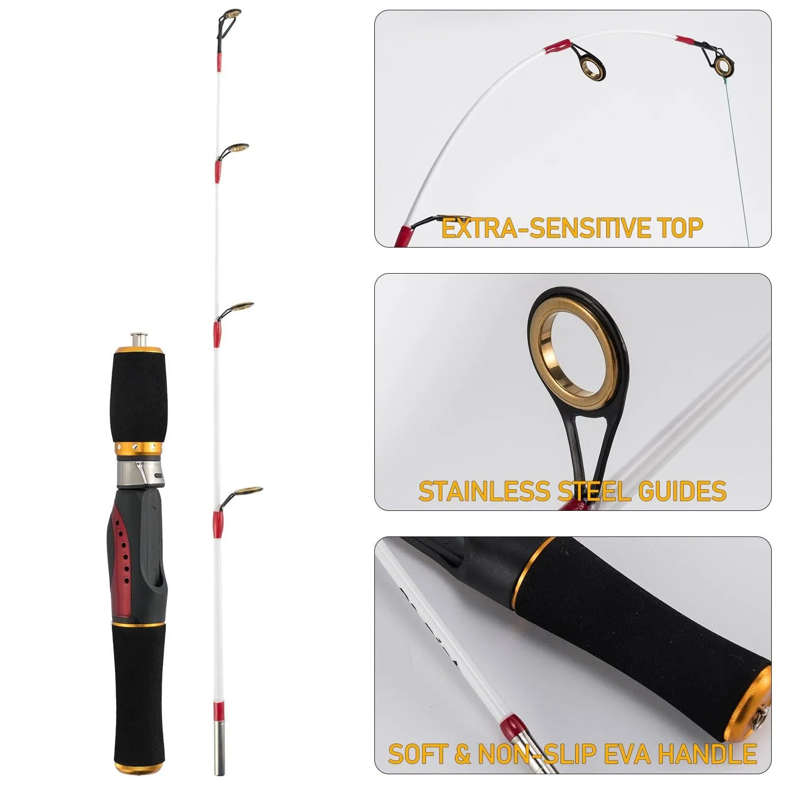 Dr.Fish 94pcs Ice Fishing Rod & Reel Combos