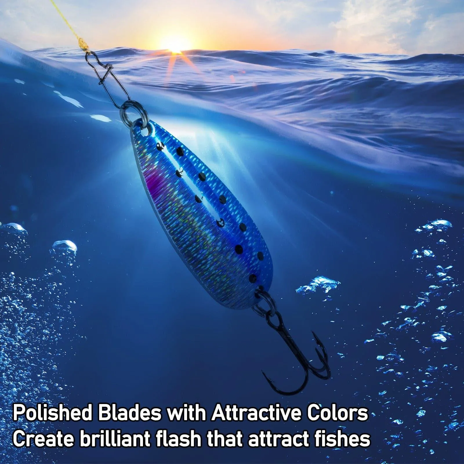 Dr.Fish Colorful Hard Casting Spoon Fishing Lure Kit 1/4-1/2oz