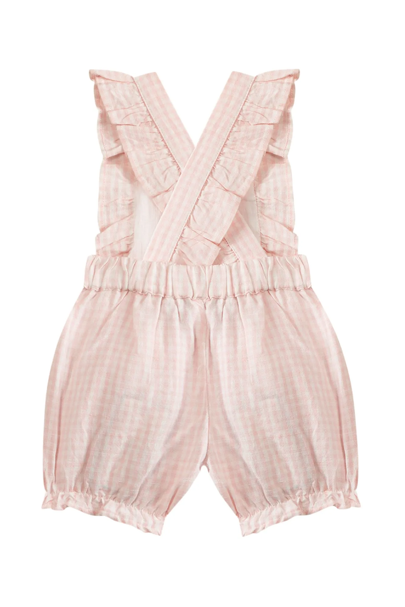 Dungarees - White micro gingham