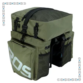 eBike Army Green Triple Canvas Saddle bags for Electric Bike