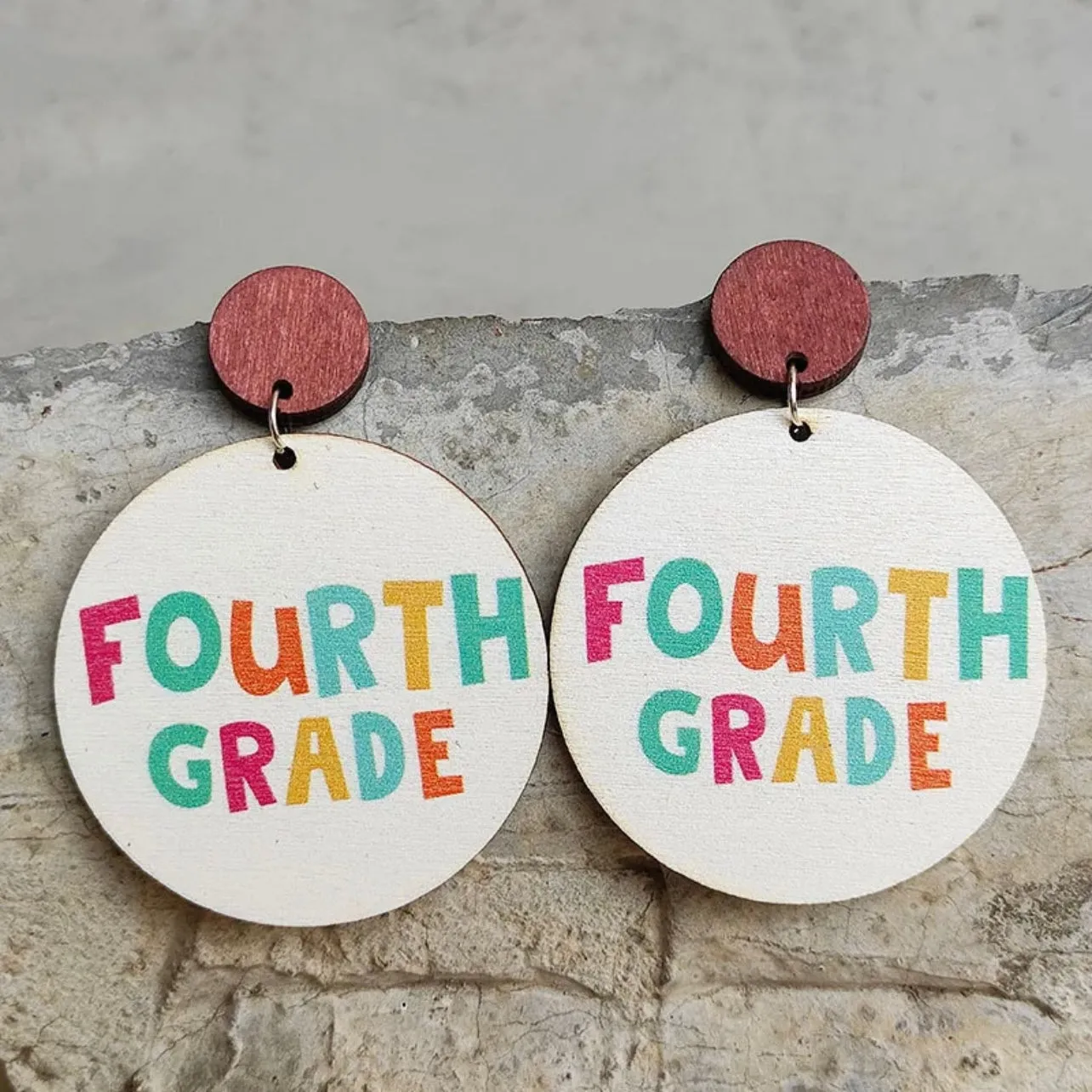 Elementary Teacher Earrings - First Grade, Second Grade, Third Grade, Fourth Grace, Fifth Grade Earrings