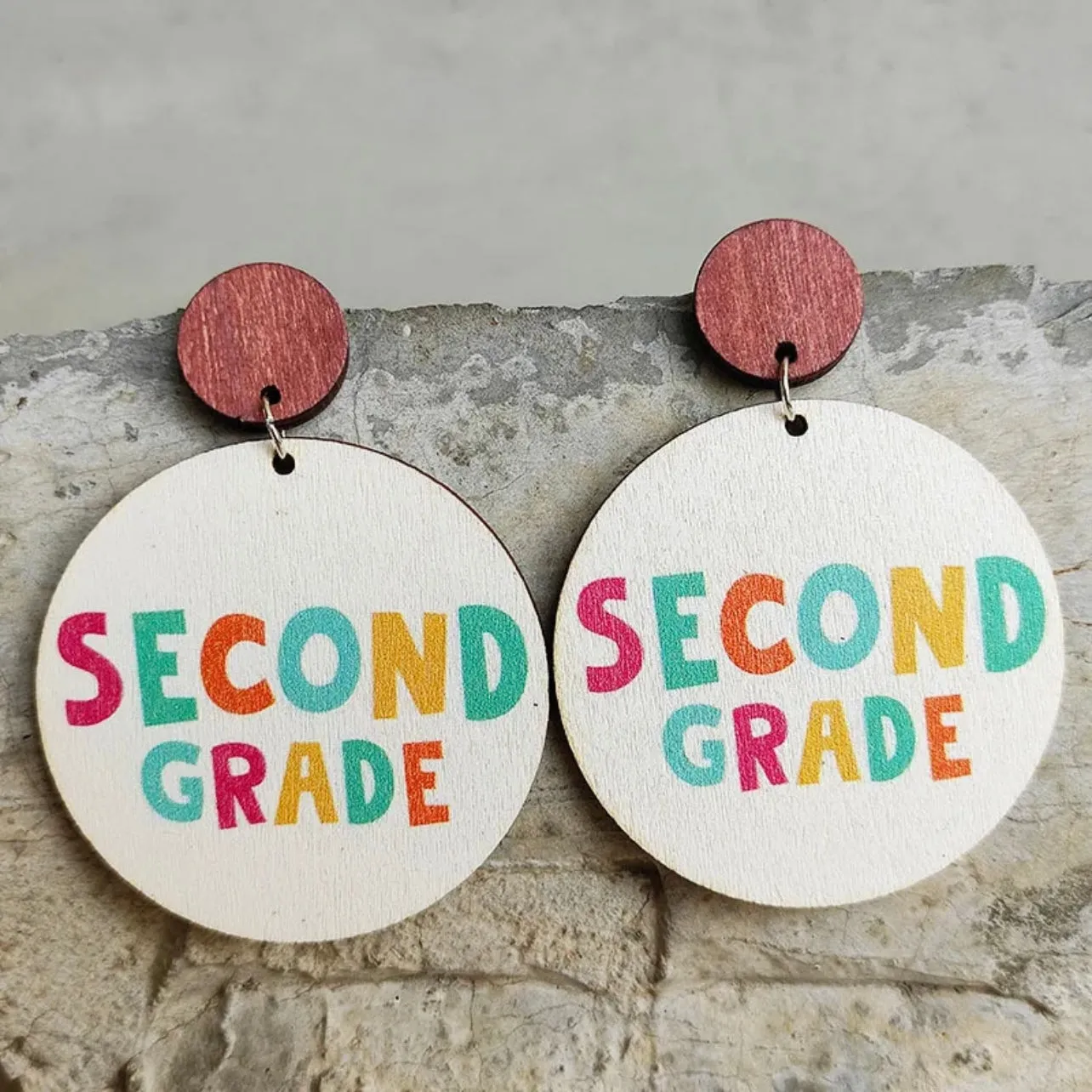 Elementary Teacher Earrings - First Grade, Second Grade, Third Grade, Fourth Grace, Fifth Grade Earrings