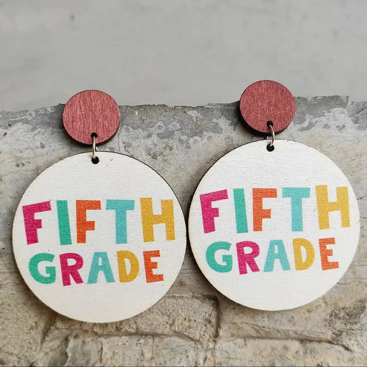 Elementary Teacher Earrings - First Grade, Second Grade, Third Grade, Fourth Grace, Fifth Grade Earrings