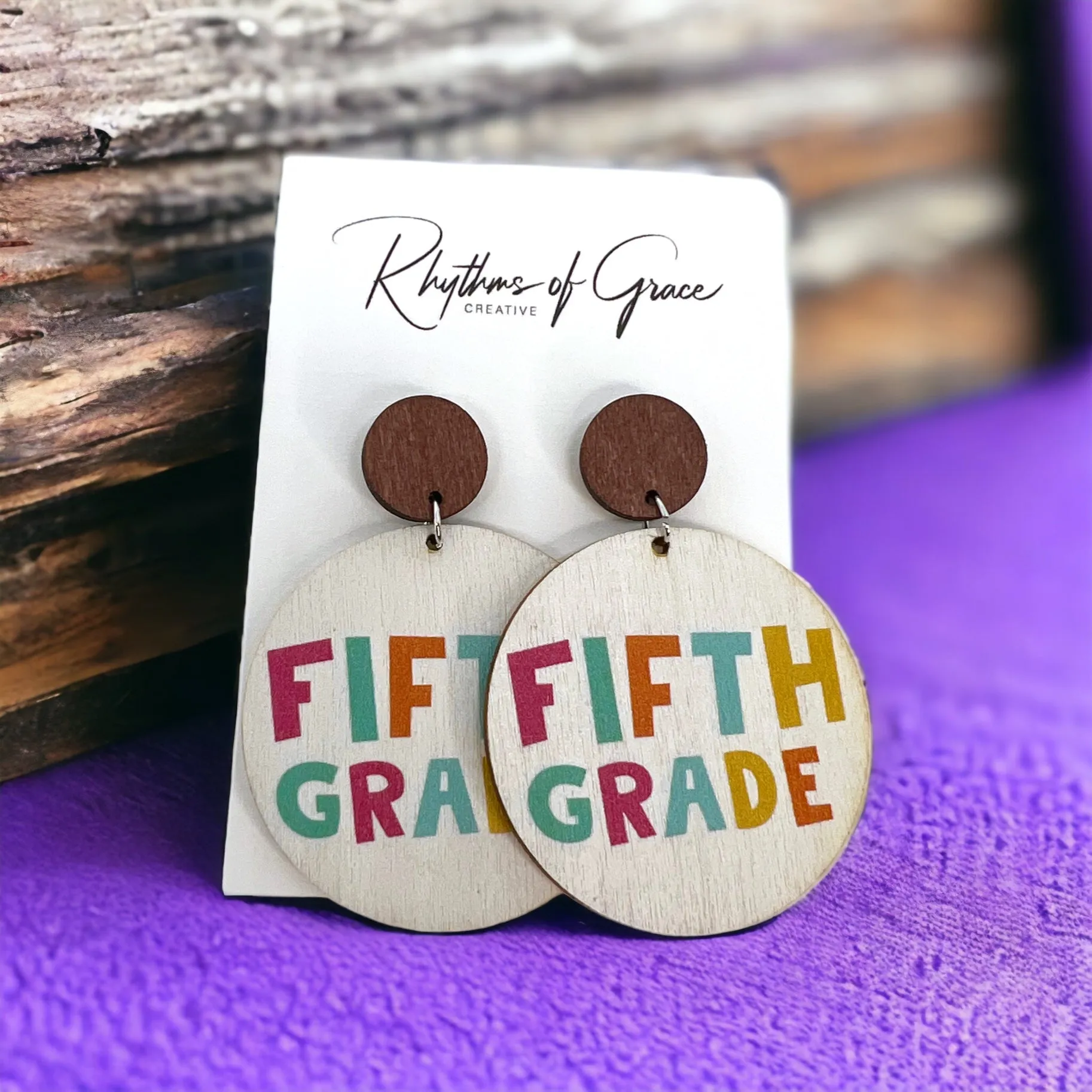 Elementary Teacher Earrings - First Grade, Second Grade, Third Grade, Fourth Grace, Fifth Grade Earrings