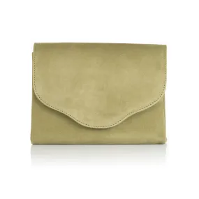 Ellie Clutch Bag - Olive Suede