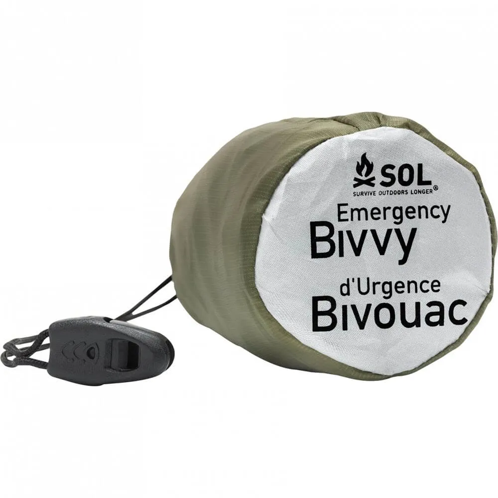 Emergency Bivvy OD Green with Whistle & Tinder Cord by SOL