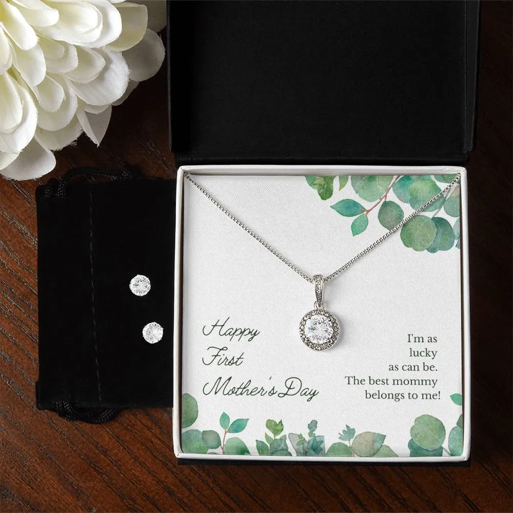 Eternal Hope Necklace and Cubic Zirconia Earring Set Happy First Mother's Day