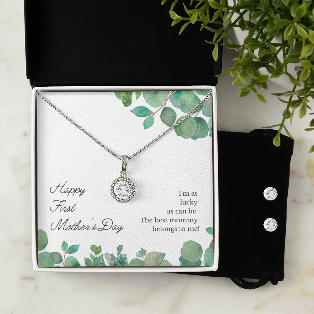 Eternal Hope Necklace and Cubic Zirconia Earring Set Happy First Mother's Day