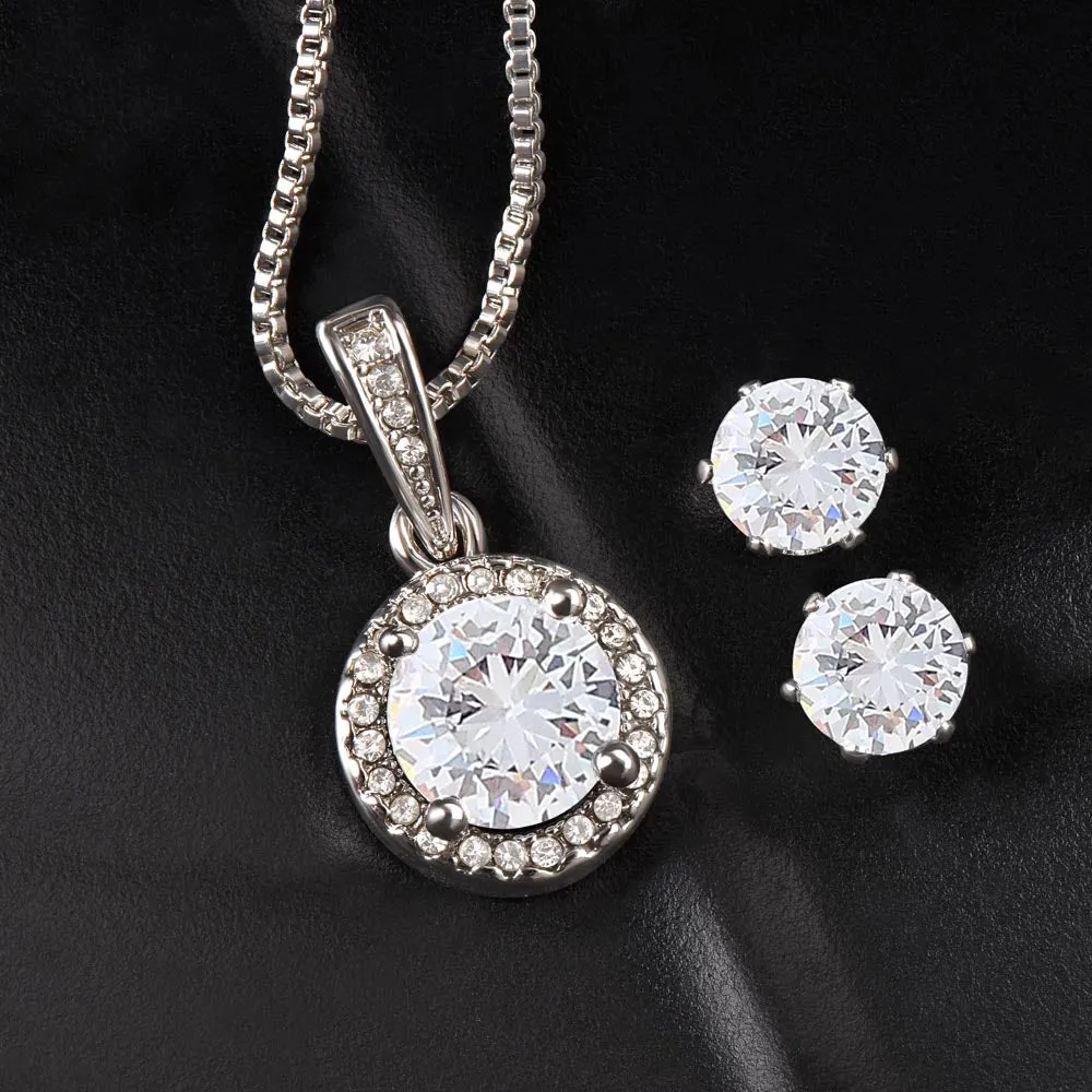 Eternal Hope Necklace and Cubic Zirconia Earring Set Happy First Mother's Day