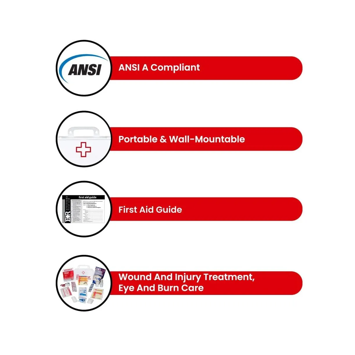 Ever Ready First Aid Basic Ansi First Aid Kit, Class A, Plastic case 10 to 40 Person