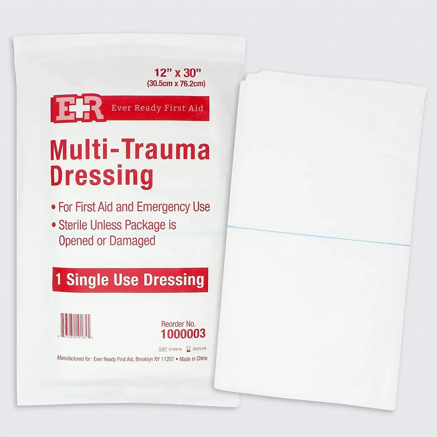 Ever Ready First Aid Multi-Trauma Sterile Non-Woven Dressing 12” x 30”