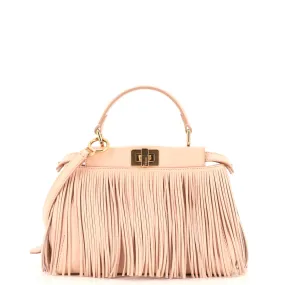 FENDI Peekaboo Bag Fringe Leather Mini