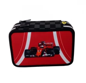 Ferrari Pencil case, Ferrari 3 zip Scudetto, Red, 2018