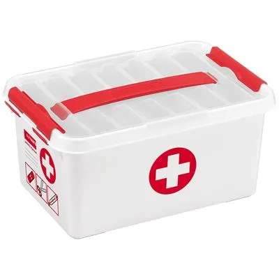 First Aid Storage Box With Tray 6L - White/Red