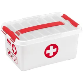 First Aid Storage Box With Tray 6L - White/Red