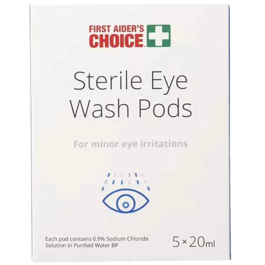 First Aiders Choice Saline Eye And Wound Wash 20mL Sterile 5 Pack