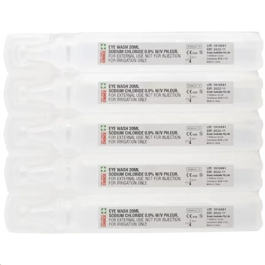 First Aiders Choice Saline Eye And Wound Wash 20mL Sterile 5 Pack