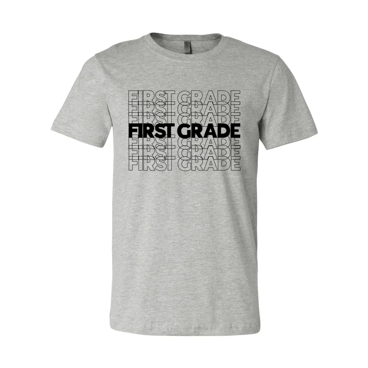 First Grade Stacked Print T-Shirt