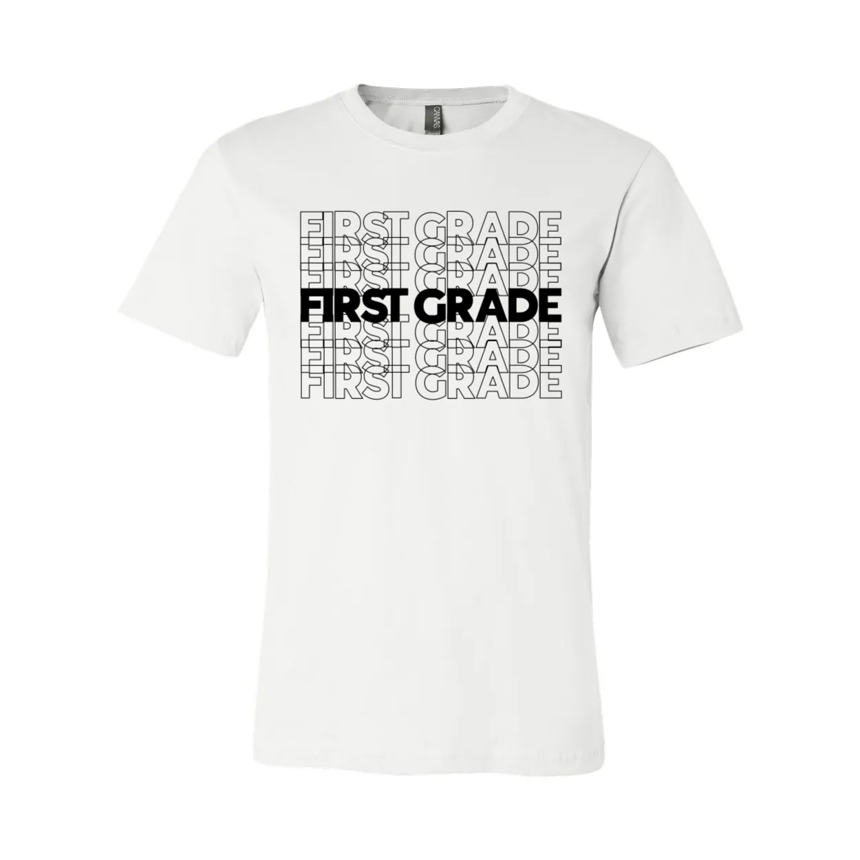 First Grade Stacked Print T-Shirt